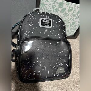Loungefly Star Wars Hyper Space Pin Trader Mini Backpack
